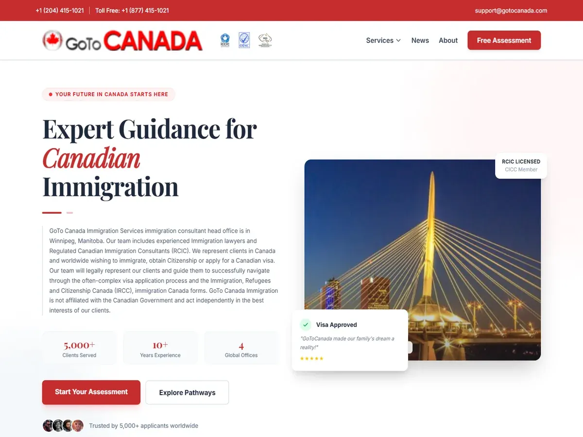 GoToCanada Immigration project preview